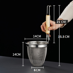 Nhà bếp thực phẩm Giỏ Spaghetti gật đầu thép không gỉ Pasta Lọc colander với lưới tốt thực phẩm <span class=keywords><strong>Skimmer</strong></span> - Product Image 6