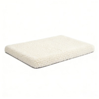 Coussin pour chien Yang Yang en tissu polaire Sherpa, couleur crème unie, rectangulaire, confortable, luxueux, pour toutes les saisons, apaisant