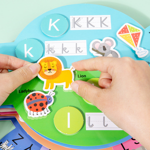 Début éducatif dessin animé Animal lettre chiffres <span class=keywords><strong>mot</strong></span> unique calme occupé livres Montessori apprentissage Match jouets pour enfants garçons filles - Product Image 3