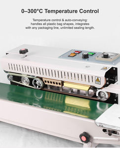 Máquina Selladora de Bolsas de Plástico Continua 0-300 ℃   Envases para Café, Té, Alimentos, Snacks, Polvo, Dulces, Granos, Nueces - Product Image 5