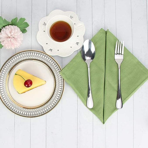Serviettes <span class=keywords><strong>de</strong></span> <span class=keywords><strong>table</strong></span> carrées sur mesure vert sauge 100% coton faites à la main modernes teintes unies lavables en machine résistantes à la décoloration réutilisables pour usage domestique - Product Image 6