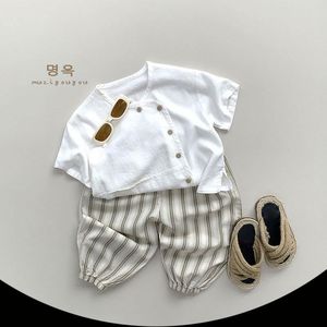 Pantalons anti-moustiques à carreaux pour garçons et filles, pantalons fins d'été pour enfants, vêtements de mode pour bébés - Product Image 4