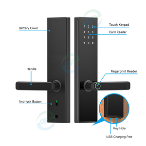 Tuya App WiFi Cerradura de puerta biométrica de huellas dactilares Aleación de aluminio 6052 TTLock electrónico para Bluetooth Seguridad en el hogar Manija inteligente <span class=keywords><strong>Lo</strong></span> - Product Image 5