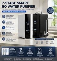 Purificateur d'eau RO sans réservoir sous évier, système de filtration 7 étapes avec options d'eau pure, d'eau minérale et d'eau hydrogénée