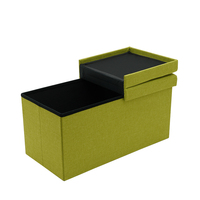 Ensemble de meubles de salon en tissu velours vert, 10 pièces, chaise de rangement pliante, tabouret de maison et repose-pieds, vente en gros