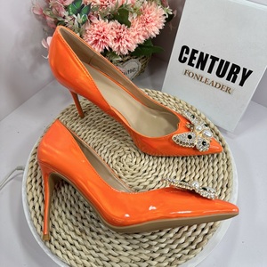 New <b>Shoes</b> Pointed Rhinestone Buckle Thin Heel Women's 8CM 10CM 12CM High Heels - Product Image 3