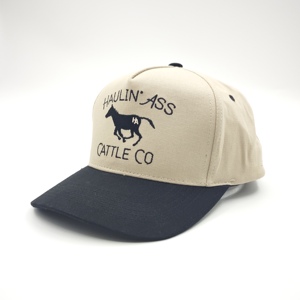 Casquettes de baseball personnalisées à deux tons en coton 100% beige de haute qualité, brodées, pour hommes, vente chaude - Product Image 3