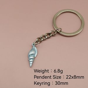 Porte-clés spirale coquillage en alliage strié pour la décoration de sac de plage - Product Image 2