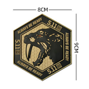 แผ่นแปะยาง PVC 3 มิติรูปเสือฟันดาบแบบรักษ์โลก พร้อมแถบตีนตุ๊กแก โลโก้สั่งทำได้-แผ่นแปะเสื้อผ้าปรับแต่งได้ - Product Image 2