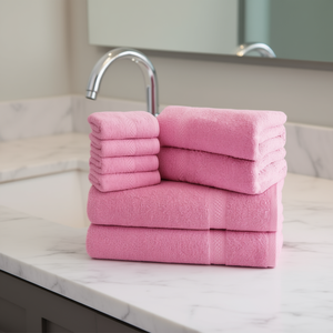 100% Cotton Woven <b>Bath</b> <b>Towel</b> <b>Set</b> 8 Piece Soft Absorbent Home Use Solid Color Rectangle Adult Skin Friendly - Product Image 2