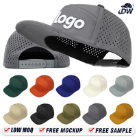 Gorra de Moda de Secado Rápido, Impermeable, con Orificios Cortados con Láser, Visera Plana, Cierre a Presión, Logotipo Personalizado, 6 Paneles, Malla de Poliéster, Gorra Trucker