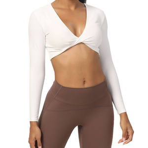 Soutien-Gorge <span class=keywords><strong>de</strong></span> Sport Yoga Manches Longues Débardeur Femmes Running Fitness Yoga Wear Top - Product Image 1