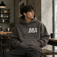 Sweat à capuche marron café personnalisé avec logo, pour hommes et femmes, coupe oversize, en molleton de coton épais, style streetwear, OEM, marque privée, appliqué
