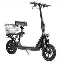 Trottinette électrique pliable légère sans balais à batterie lithium, moteur 500W, siège ergonomique, conception étanche, panier de rangement arrière