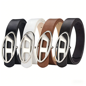Ceinture en alliage de style coréen, nouvelle arrivée, pour hommes et femmes, haut de gamme, polyvalente, grande boucle en D, lettre Y2K, jeans d'été, ceinture de niche - Product Image 1