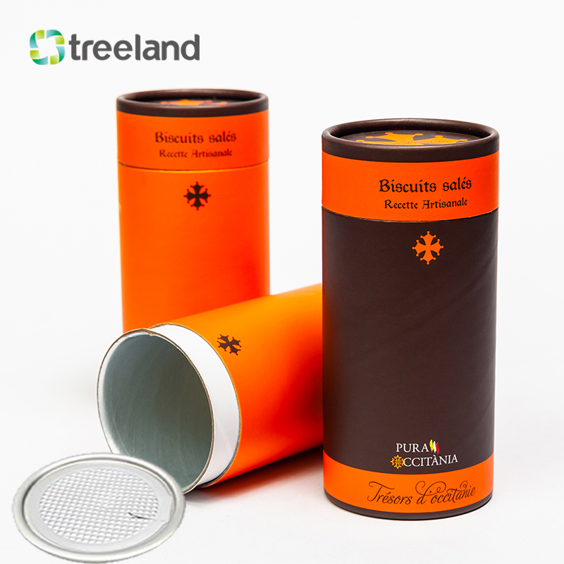 Custom Recyclable Kraft Paper Tube Airtight Cylindrical Can with Peel-Off Lid for Tea Coffee Chewing Gum Pet Food Jelly Storage