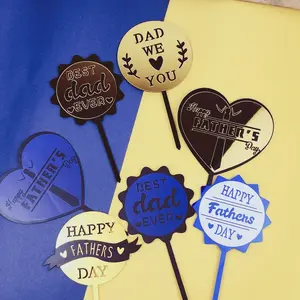Grosir diy kartu ulang tahun ayah-Ayah Acrylic Kue Dekorasi Ulang Tahun Ayah Selamat Hari Ayah Diy Acrylic Kue Sisipan
