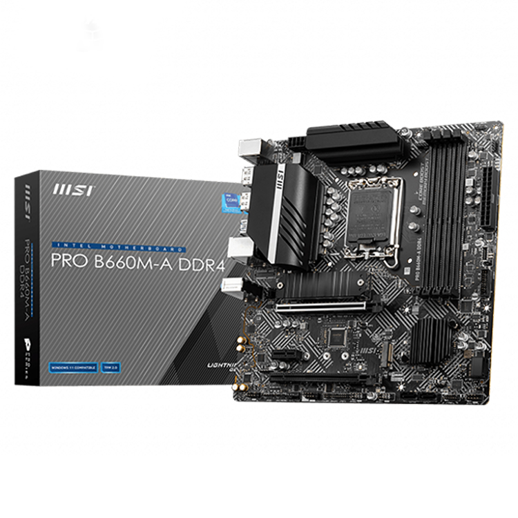 MSI PRO B660M-A DDR4 Micro ATX Motherboard, Supports 12th Gen