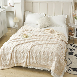 ผ้าสักหลาดขนกระต่ายไทยสีทึบผ้าห่มสารพัดประโยชน์สองคนสำหรับหนึ่งคน - Product Image 4