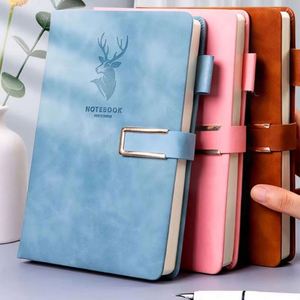 Note Book A5 Diary Soft Customizable Leather <b>Journal</b> Hardcover <b>Planner</b> Lined PU Cover Thread Sewing Bound Custom Logo - Product Image 3