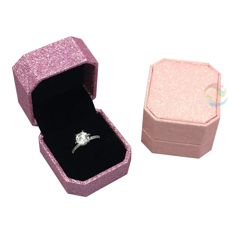 Luxury Custom Glisten Pink Engagement Wedding Jewelry Ring Packaging