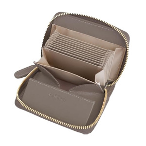 Women's Genuine Leather Zippered Wallet <b>Box</b> Shape Accordion Style <b>Large</b> Capacity Mini Bifold For Everyday Use - Product Image 1