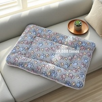 Tapis et Nid pour Animaux de Compagnie en Peluche Rétro Cartoon, Rembourrage en Fibre de Soie, Polyester, Chaud pour l'Hiver et Toutes Saisons, pour Chats et Chiens, Lavable, Sans Assemblage