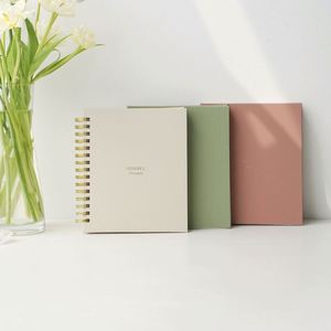 Spiral Bound Hardcover PU Leather A5 Mindful <b>Journal</b> Logo Custom Printed CMYK 120 Sheets Daily Planner Gift - Product Image 5