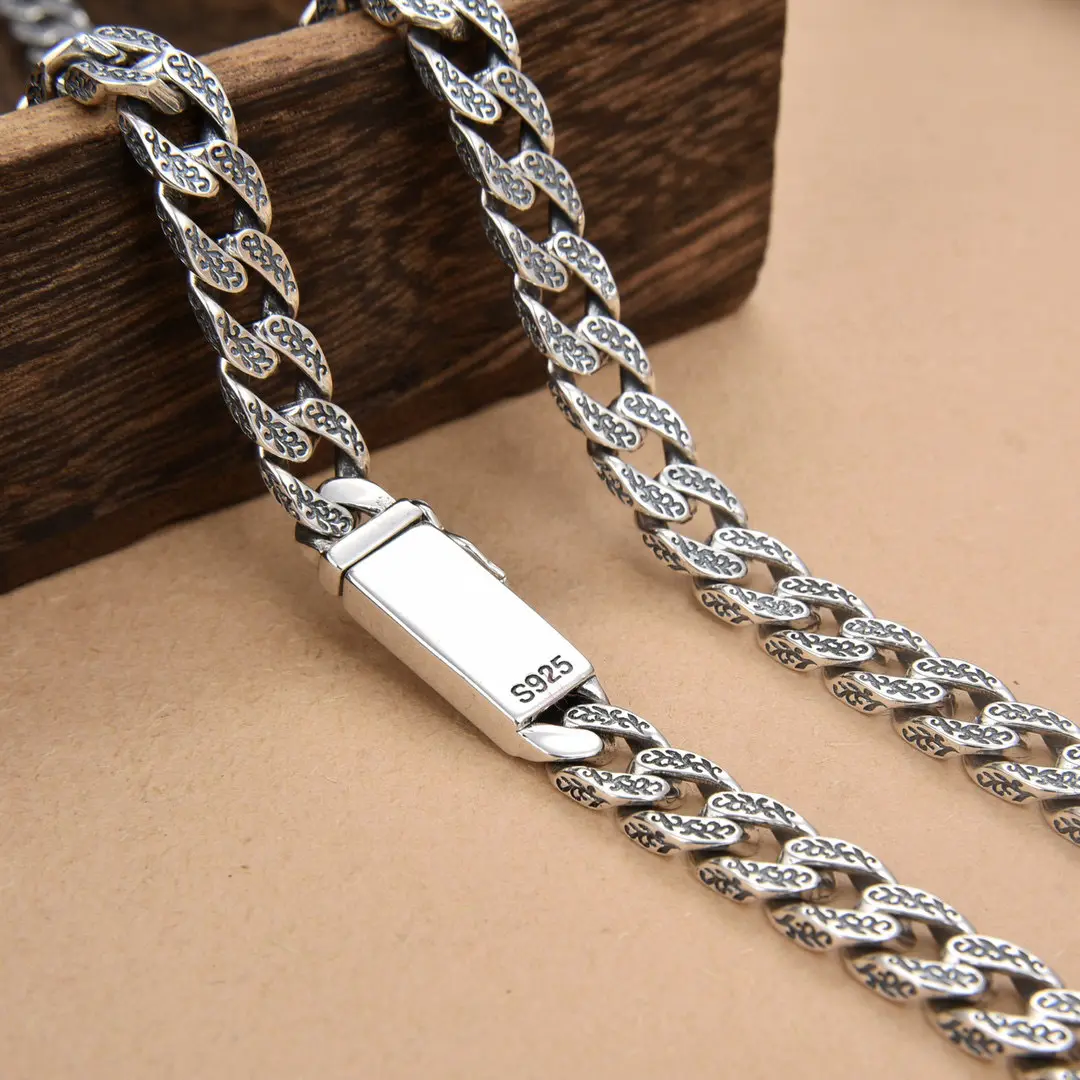 HELE OEM Custom 925 Italian Silver Men Necklace Silver 925 Chain For Men