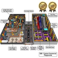 Équipement de centre de divertissement familial intérieur commercial directement de l'usine : piste de karting, zone de jeux souples, toboggans, parc de trampolines