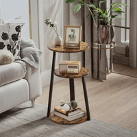 Table basse moderne de luxe à trois couches Tables d'appoint élégantes en marbre Tables d'appoint élégantes pour petit appartement maison Panneau en bois