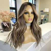 Topper en cheveux humains vierges européens non traités, avec base en soie naturelle et effet cuir chevelu naturel, blond méché, certifié casher juif
