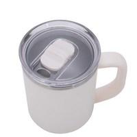 Mug à café isotherme en acier inoxydable à logo personnalisable, avec couvercle coulissant, pour boire directement