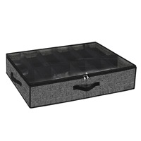 Organisateur de chaussures pour salon, solution de rangement robuste, pliable, en polyester, bacs et boîtes de rangement modernes et transparents