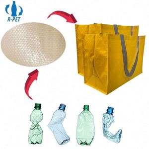 Sac fourre-tout pliable réutilisable personnalisé avec logo, en RPET recyclé, robuste, imprimé, grand format, pour courses et cadeaux - Product Image 1