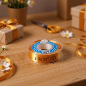 Nastro in Raso Iln 1.0cm 25Y Oro D-36 - Product Image 2