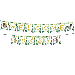 Kit de fête de naissance YOUNIKE sur le thème de la jungle tropicale, vaisselle jetable, assiettes, gobelets, serviettes, fourchettes, couteaux, cuillères - Product Image 5