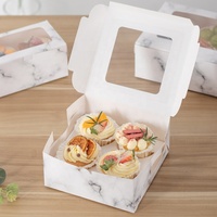 Boîte à cupcakes personnalisable à 4/6/12/24 trous, fenêtre transparente blanche, gaufrage, matériaux recyclés, boîte à cupcakes écologique