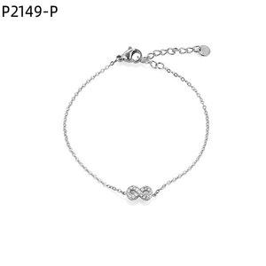 Amy Amy Fashion <b>Bracelet</b> P2149 Silver Plated <b>Infinity</b> Charm Chain Link Women's Jewelry Gift Classic Style - Product Image 1