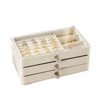 Boîte à bijoux portable haut de gamme personnalisée en gros Boîte cadeau pour bijoux de grande capacité pour boucles d'oreilles et bagues