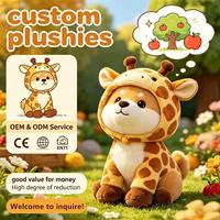 Bulk gepersonaliseerde giraf Shiba knuffels, zachte knuffels voor dierentuin-thema decoratie & groothandel