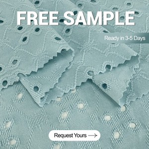 Tela Jacquard Bordada con Ojales de Poliéster para Prendas, Personalizada para Camisetas y Chasubles - Product Image 1