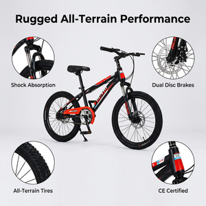 Bicicleta de montaña para niños de 20 pulgadas, precio económico de fábrica, OEM, acero con alto contenido de <span class=keywords><strong>carbono</strong></span>, bicicleta para niños con suspensión completa, <span class=keywords><strong>MTB</strong></span> infantil - Product Image 2