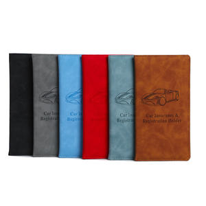 Portefeuille avec porte-cartes en cuir PU pour immatriculation de voiture et assurance, organisateur de documents et de permis d'identité personnalisé - Product Image 1
