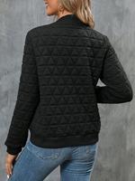 Blouson bomber matelassé léger pour femme, col côtelé, manches longues, fermeture éclair intégrale, manteau décontracté d'automne