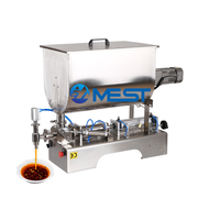 100-1000ml Machine de chauffage de remplissage de pâte Remplisseur de savon 30L Trémie Double têtes de remplissage Machine de dosage de liquide à piston volumétrique