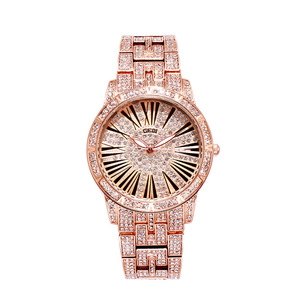 European and American style Roman numeral dial fashionable and elegant diamond-encrusted women's <b>watch</b> - Product Image 4