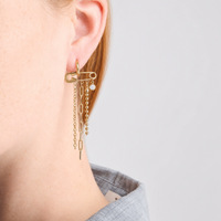 Boucles d'oreilles à pampilles en zircon avec clous, boucles d'oreilles haut de gamme en acier titane, clous en acier inoxydable, bijoux européens et américains