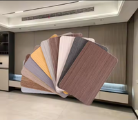 Decoración de Interiores Ecológica, Panel de Pared de PVC con Revestimiento de Madera de Fibra de Bambú y Cristal de Carbono &amp;   Tablero