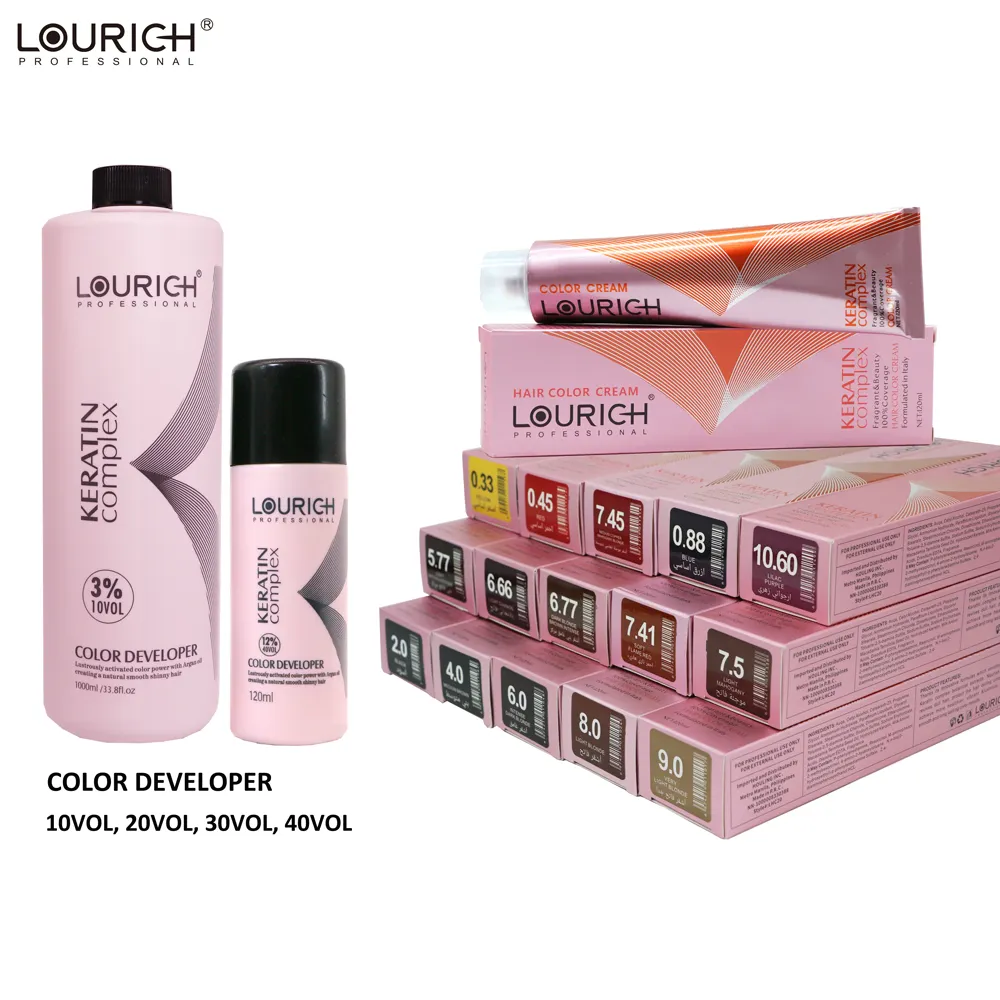 Salon professional ion hair color formulated in Italy 120ml ppd free no ammonia LOURICH hair color cream